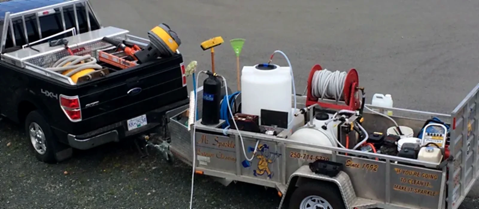 Mr. Sparkle custom-built cleaning rig